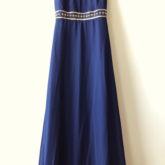 Luxurious beaded blue maxi-dress - Picture 4 of 10